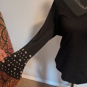 Black Top with Silver Studded Sleeves
